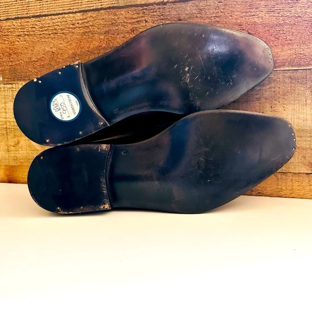 NWT $950 Nordstrom Santoni Men's Black Leather Shoes